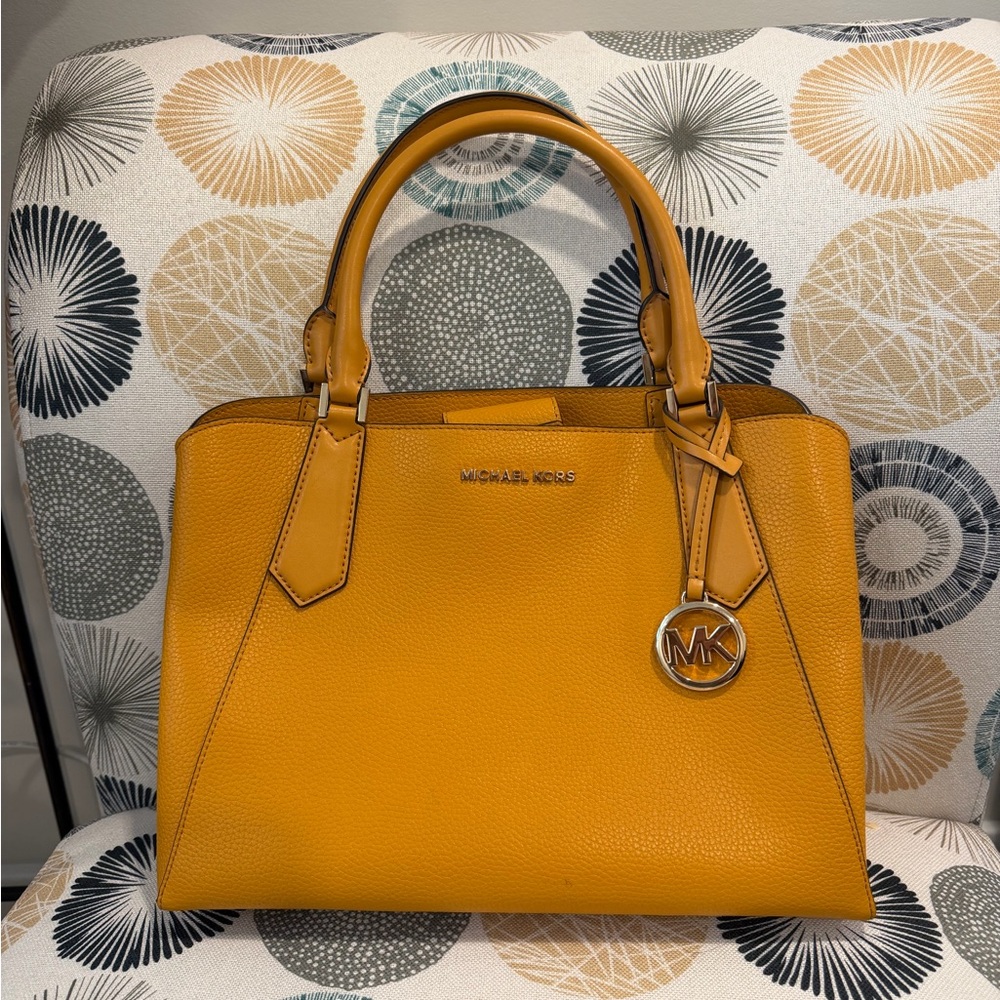 Michael Kors Mustard Yellow Leather Satchel